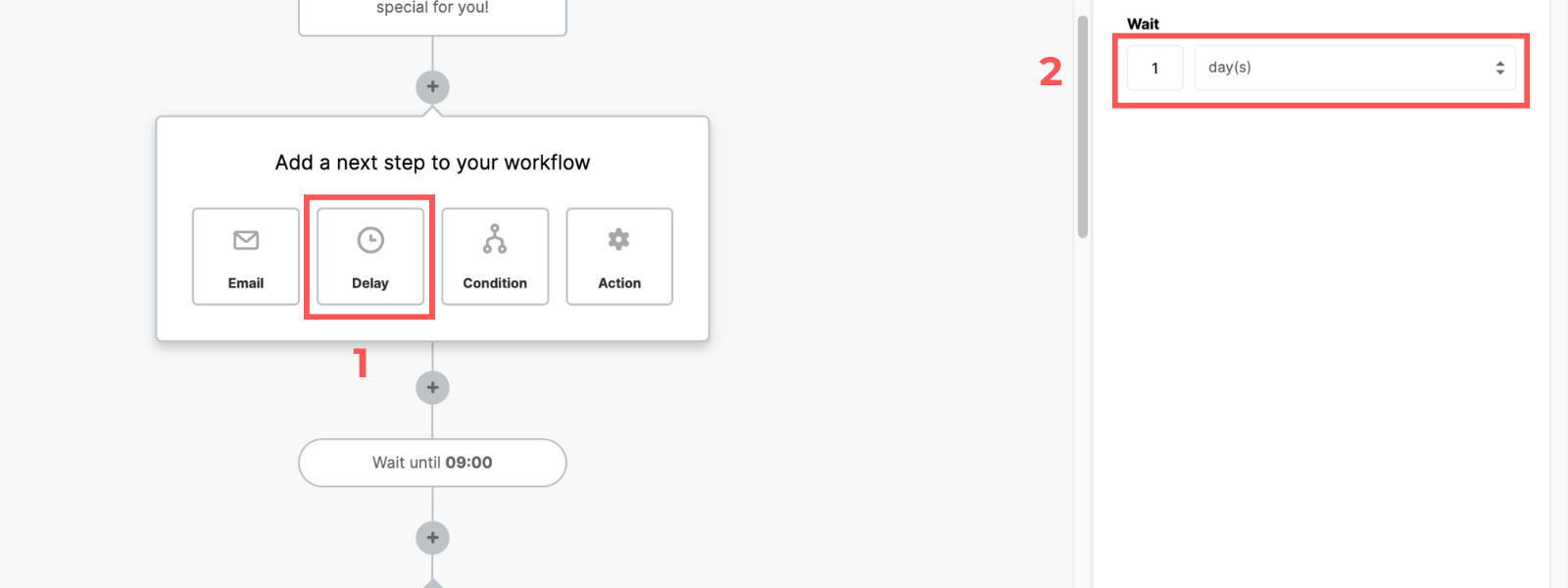Screenshot: Create an email sequence in MailerLite Classic