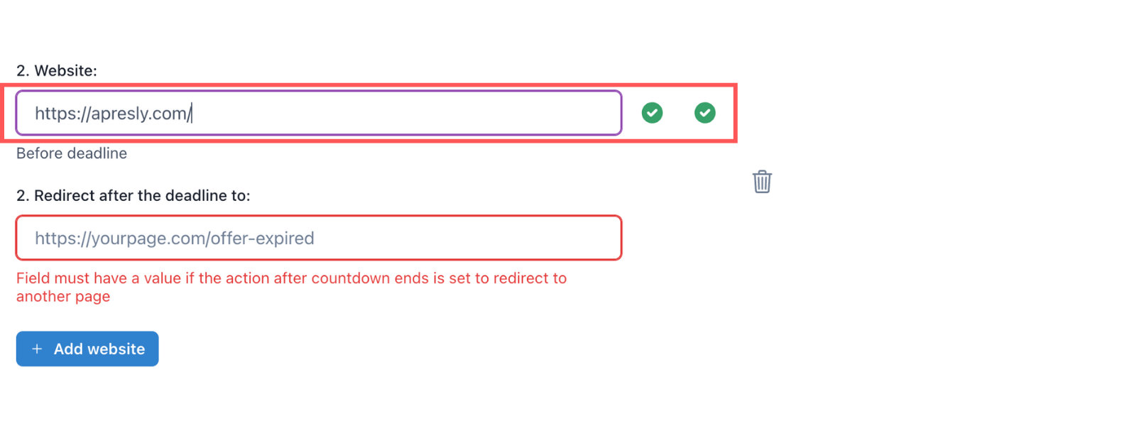 Screenshot: Instructions