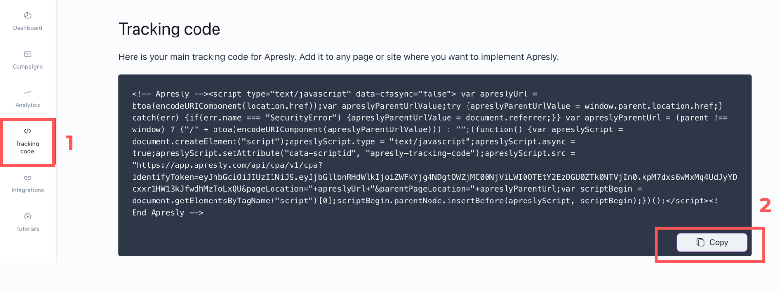Screenshot: Instructions