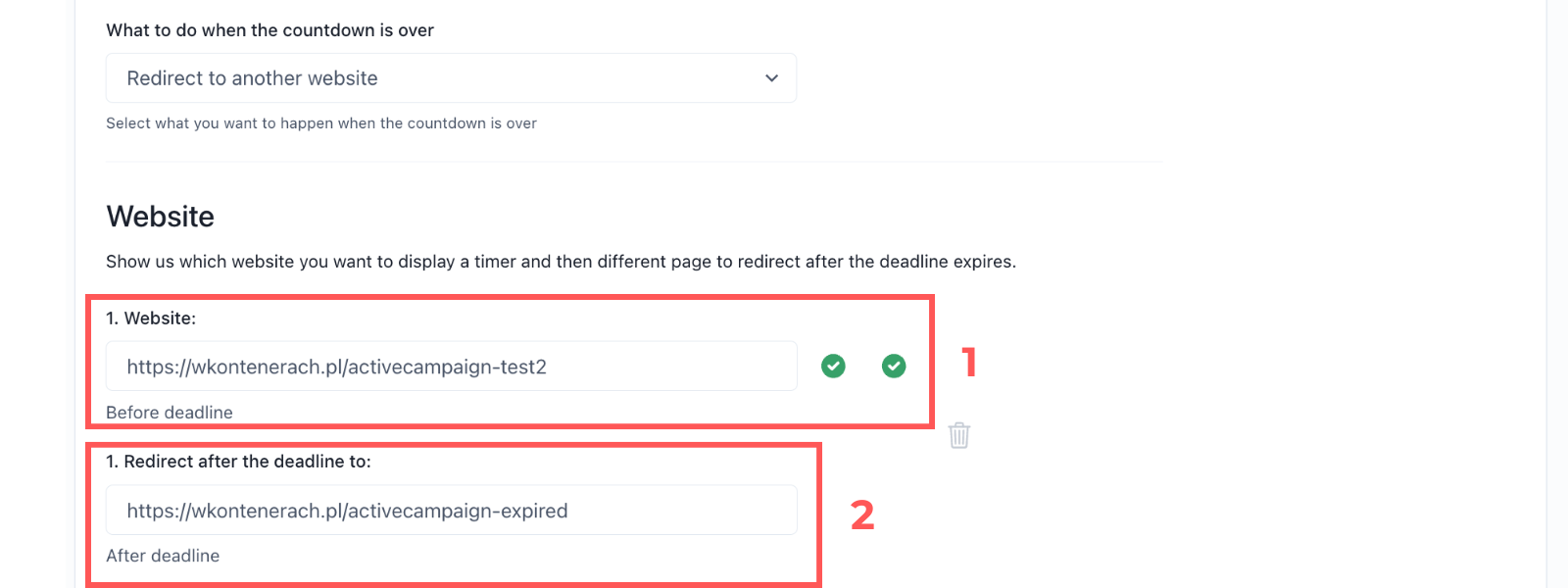 Screenshot: Campaign setup in Apresly