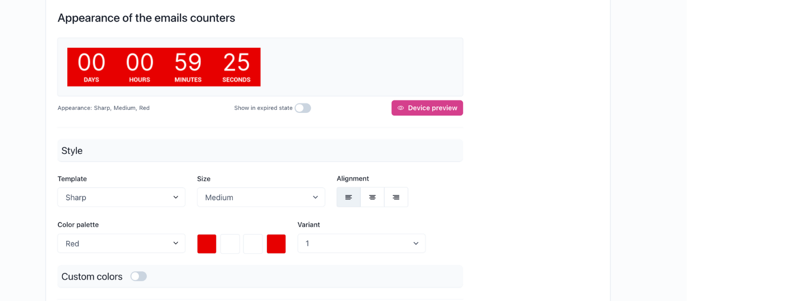 Screenshot: Campaign setup in Apresly