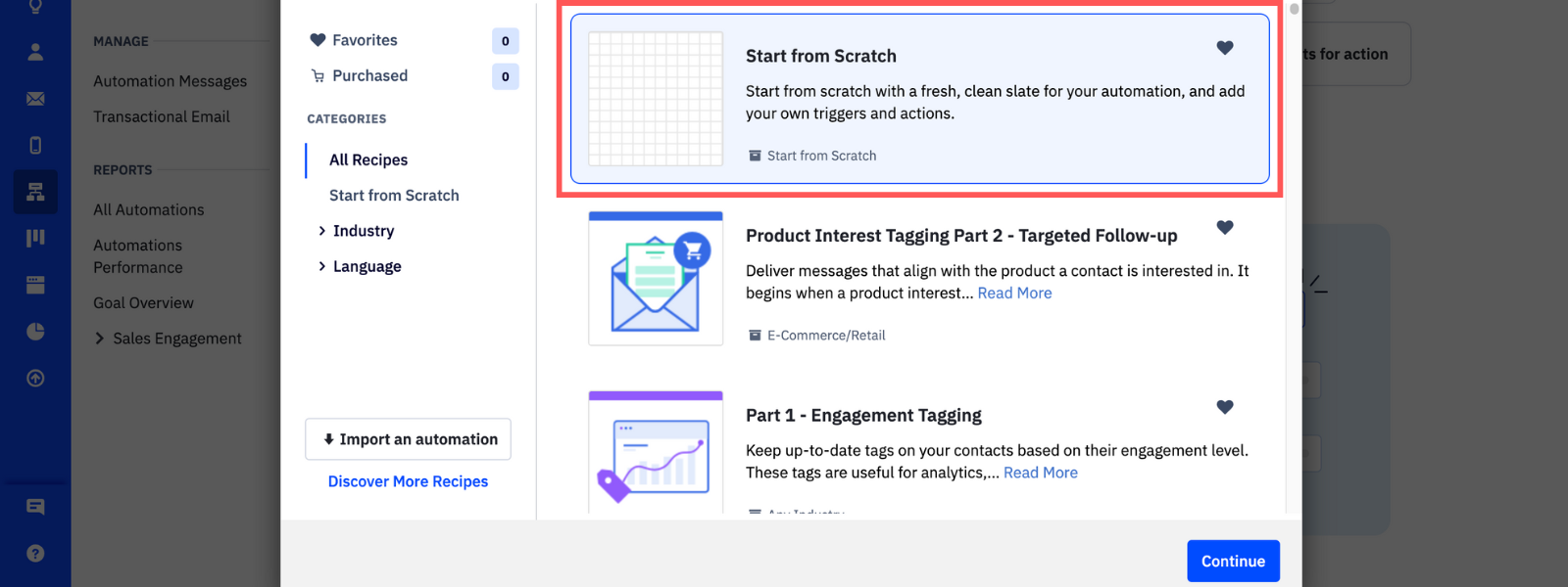 Screenshot: Create an email sequence in ActiveCampaign