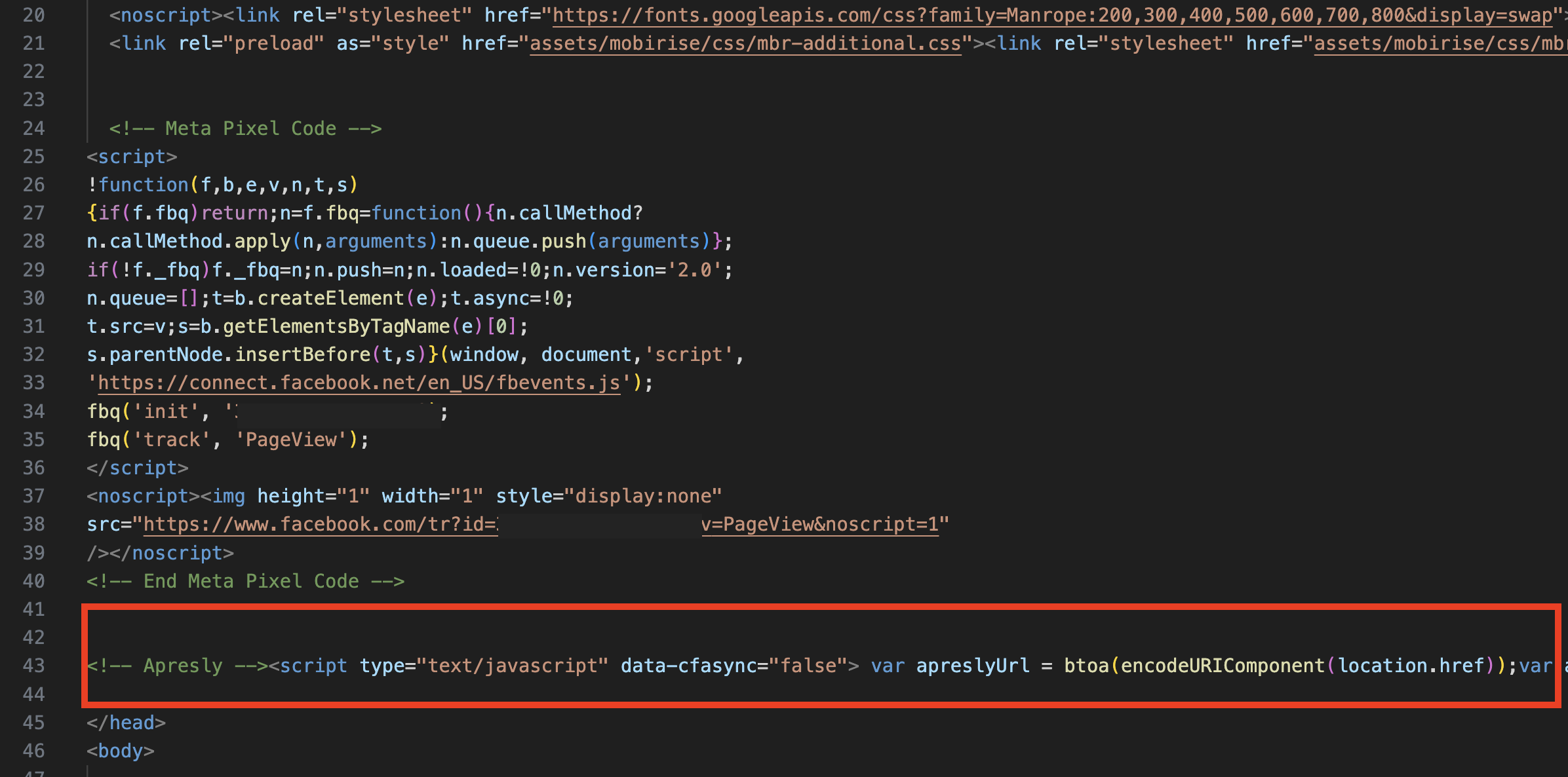 Screenshot: Instructions