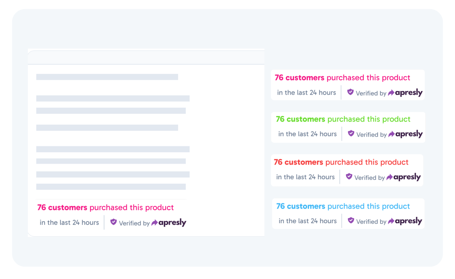 Przykład funkcji Apresly: Social proof